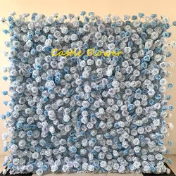 M-FW15 Wedding Party Artificial Rose Flower Wall Backdrop Roll up 3d 5d Fabric Wedding Wall Flower White Flower Wall Panel - Customized / #23