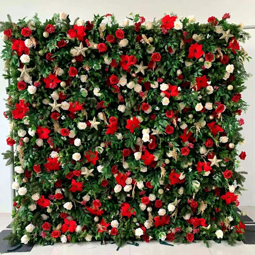 Christmas Backdrop Decoration Flower Wall  Custom OEM ODM Artificial Flowers for Wedding Christmas Halloween Event Party Decor