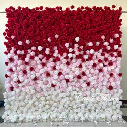 L-R381 Hot Sale Wholesale 8*8ft Elegant White Artificial Flower Wall High Quality Silk Floral Backdrop Wedding Decoration - 8ft*8ft, 10ft*10ft, Customized / FW517
