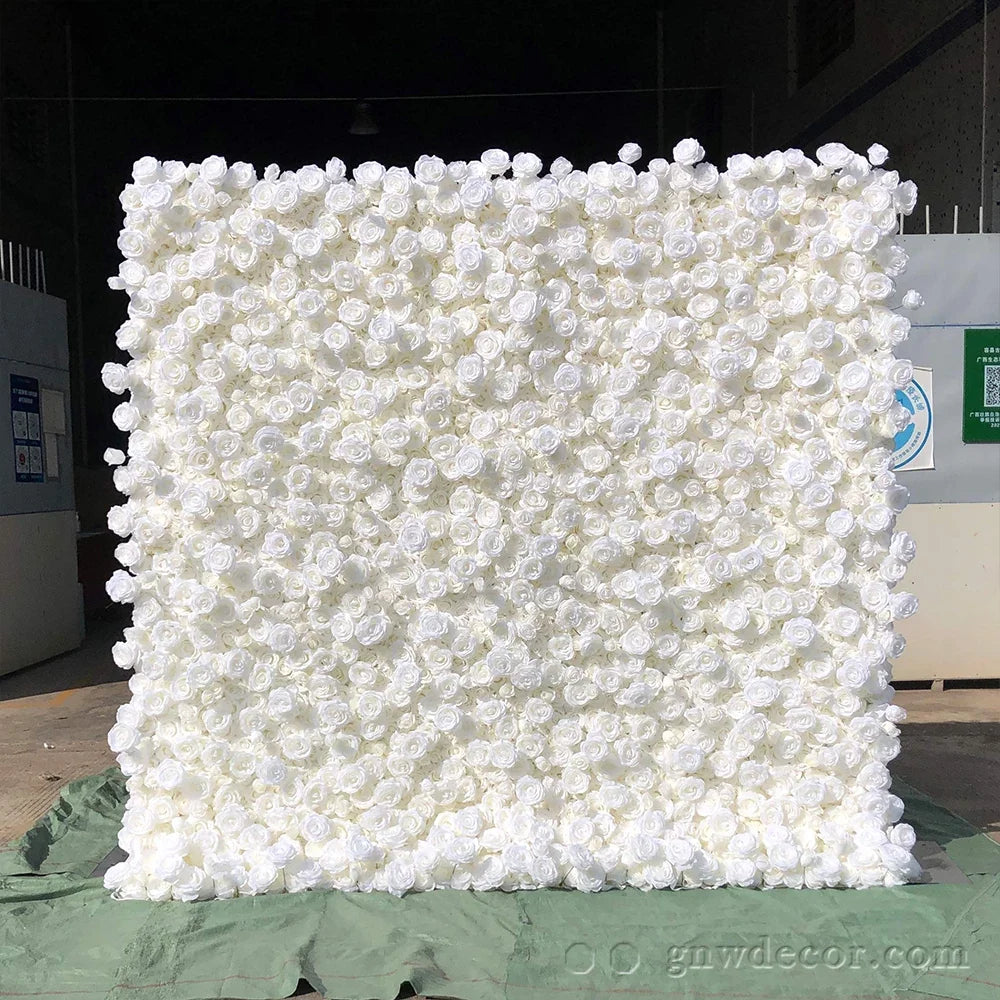 GNW Wedding Supplier Handmade Roll up Cloth Back Flower Wall Flower Backdrop Flower Panel for Wedding Decoration Background