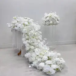 New Wholesale Custom Flower Runner Flower Ball White Artificial Flowers for Fall Wedding Decoration Event Party Decor ODM OEM - 30-300cm, Customized / #43