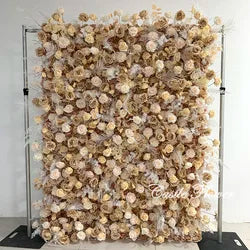 L-R262 New Arrival 5D Floral Arrangement Artificial Flower Backdrop Roll Pink Wedding Decoration Flower Valentine's Day Easter - 8ft*8ft, 10ft*10ft, Customized / FW684