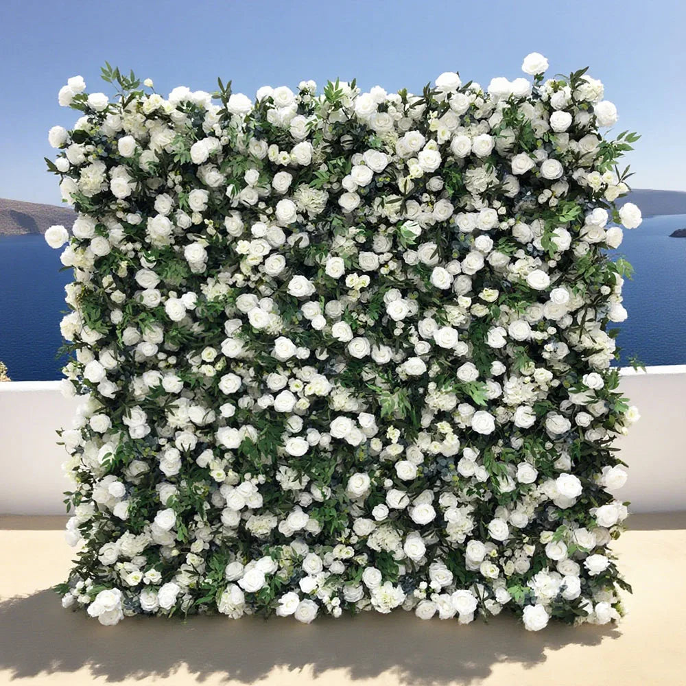Top Fashion Romantic Modern New Arrival Artificial Flower Wall (2.4m X 2.4m) Silk Plastic for Wedding Event Decoration Photos
