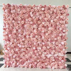 L-R264 Handmade Silk Pink 8x8 Feet Artificial Rose Flower Wall for Wedding Christmas Back-to-School Chinese New Year Party Decor - 8ft*8ft, 10ft*10ft, Customized / FW524