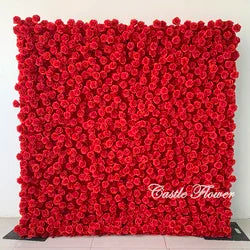 L-R264 Handmade Silk Pink 8x8 Feet Artificial Rose Flower Wall for Wedding Christmas Back-to-School Chinese New Year Party Decor - 8ft*8ft, 10ft*10ft, Customized / FW513