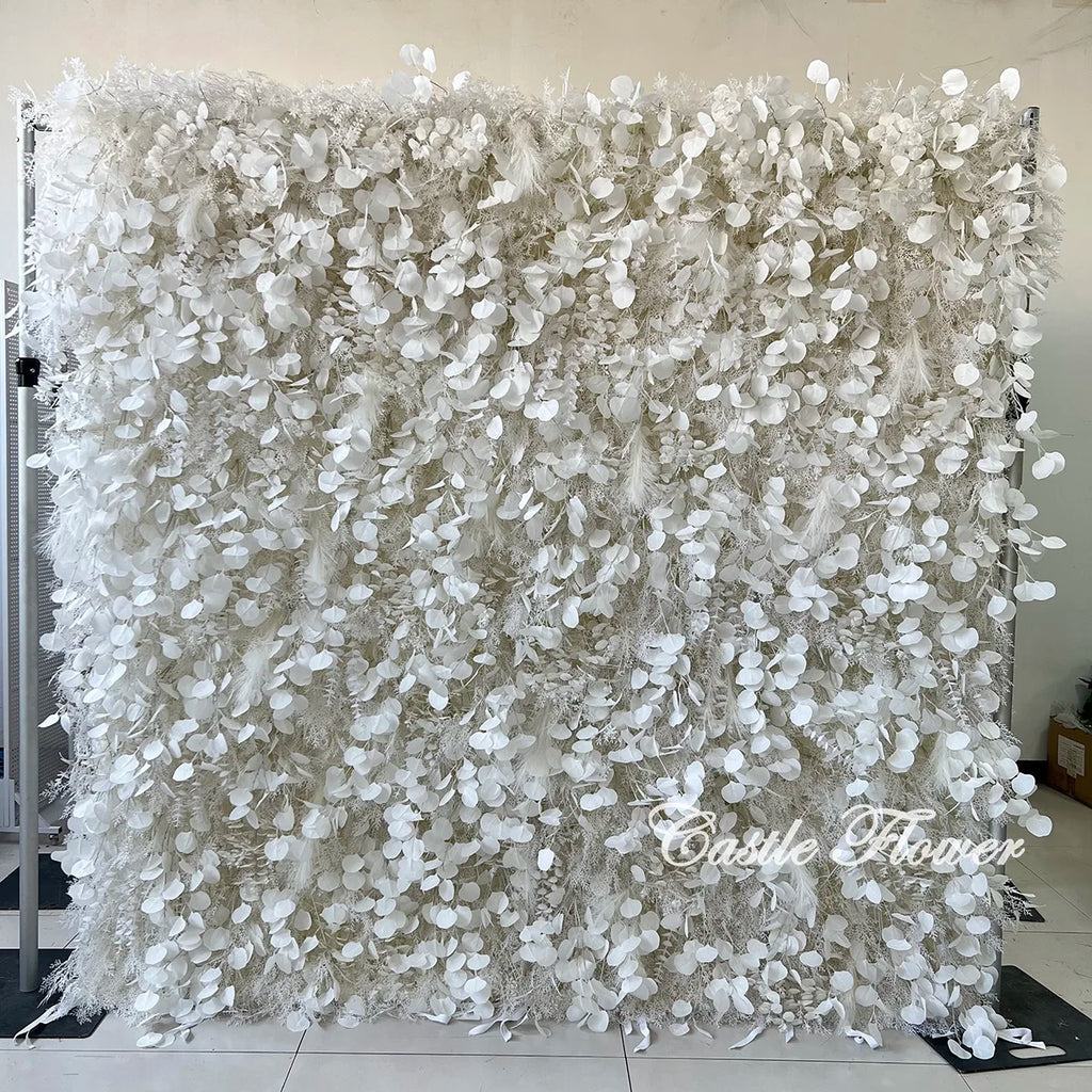 L-R264 Handmade Silk Pink 8x8 Feet Artificial Rose Flower Wall for Wedding Christmas Back-to-School Chinese New Year Party Decor
