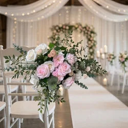 H-973 Hot Selling Wedding Flower Hanging Flower Runner  Artificial Silk Flower Ball Centerpieces for Wedding Event Decoration - 60-100cm size / Mix-1