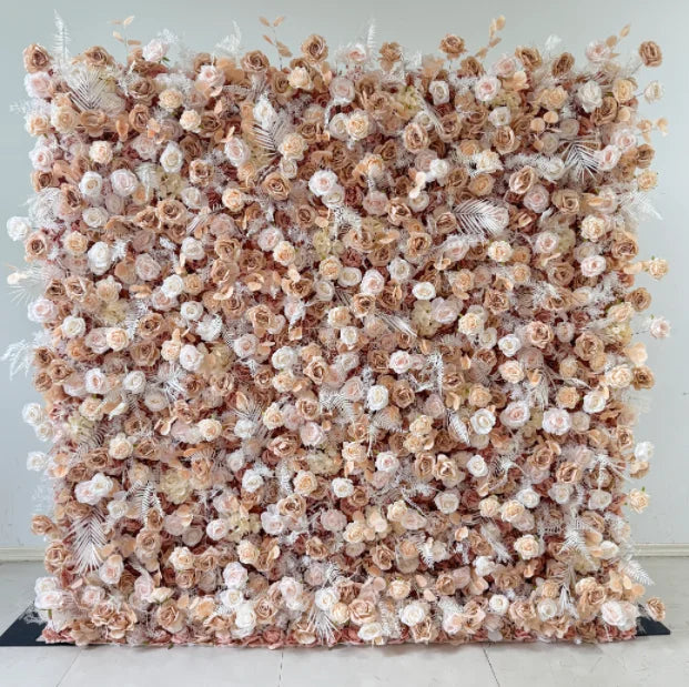 L-R447 Wholesale Custom Fabric Flower Wall Pink Wedding Supplies Decoration Rose Backdrop Silk Artificial Decorative Flower Wall