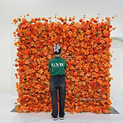 GNW Flower Wall Backdrop Flower Decoration Artificial Wall Backdrop Factory Silk Wedding Decoration Wedding Wall Design - As picture