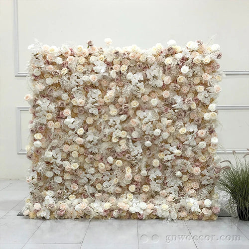 GNW Artificial Flower Backdrop Nude Color Party Backdrop Wall Decoration Photobooth  Flower