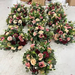 L-R528 Bestseller Customized Flower Ball Flowers Arrangements Wedding White and Green Rose Table Centerpiece Wedding Decoration - 30-100cm, Customized / FB414