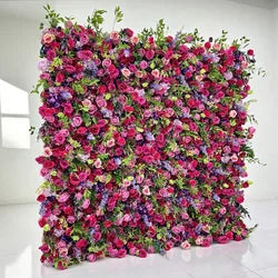 High-quality Elegant Modern Romantic New Arrival Simple Artificial Flower Wall Backdrop for Wedding Decoration - 2ft x 8ft / 5D roses+hydrangeas