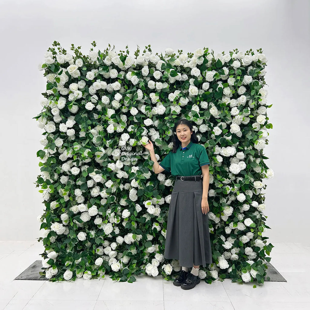 Green Walls Silk 5d Greenery Rose Wall New Tasteless Durable Flower Wall Wedding Event Floral Background Decoration