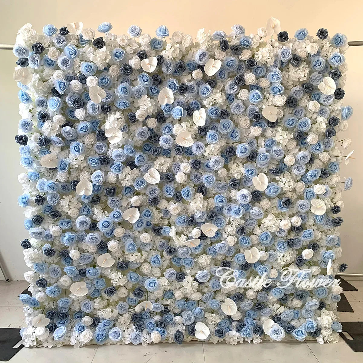 L-R263 Wedding Backdrop Black Artificial Flower Wall Birthday Party Floral Decoration Flower Wall Panel Stage Wall Decoration