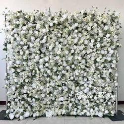 L-R264 Handmade Silk Pink 8x8 Feet Artificial Rose Flower Wall for Wedding Christmas Back-to-School Chinese New Year Party Decor - 8ft*8ft, 10ft*10ft, Customized / FW506