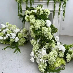 M-FR70 Natural Burgundy Greenery Artificial Flowers White Aisle Centerpiece Pink Flower Runner Wedding Decorations Supplies - Green