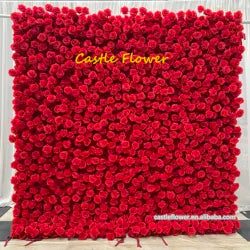 O-FW539 Customs white Pink 5D Cloth Flower Wall Wedding Backdrop Flower Wall Panel for Gender Reveal or Baby Shower Party Decor - Large / #12
