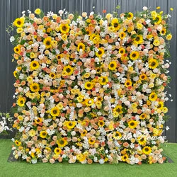 L-R272 High Quality Silk Artificial Red Rose Flower Wall Floral Backdrop 8x8 ft Customized Size Wedding Party Decoration - 8ft*8ft, 10ft*10ft, Customized / FW551