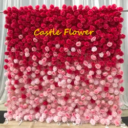 Custom OEM ODM Artificial Flower Wall Roll up Silk Floral Backdrop Handmade for Fall Wedding Event Party Decor Wholesale - 8ft*8ft, 10ft*10ft, Customized / FW516