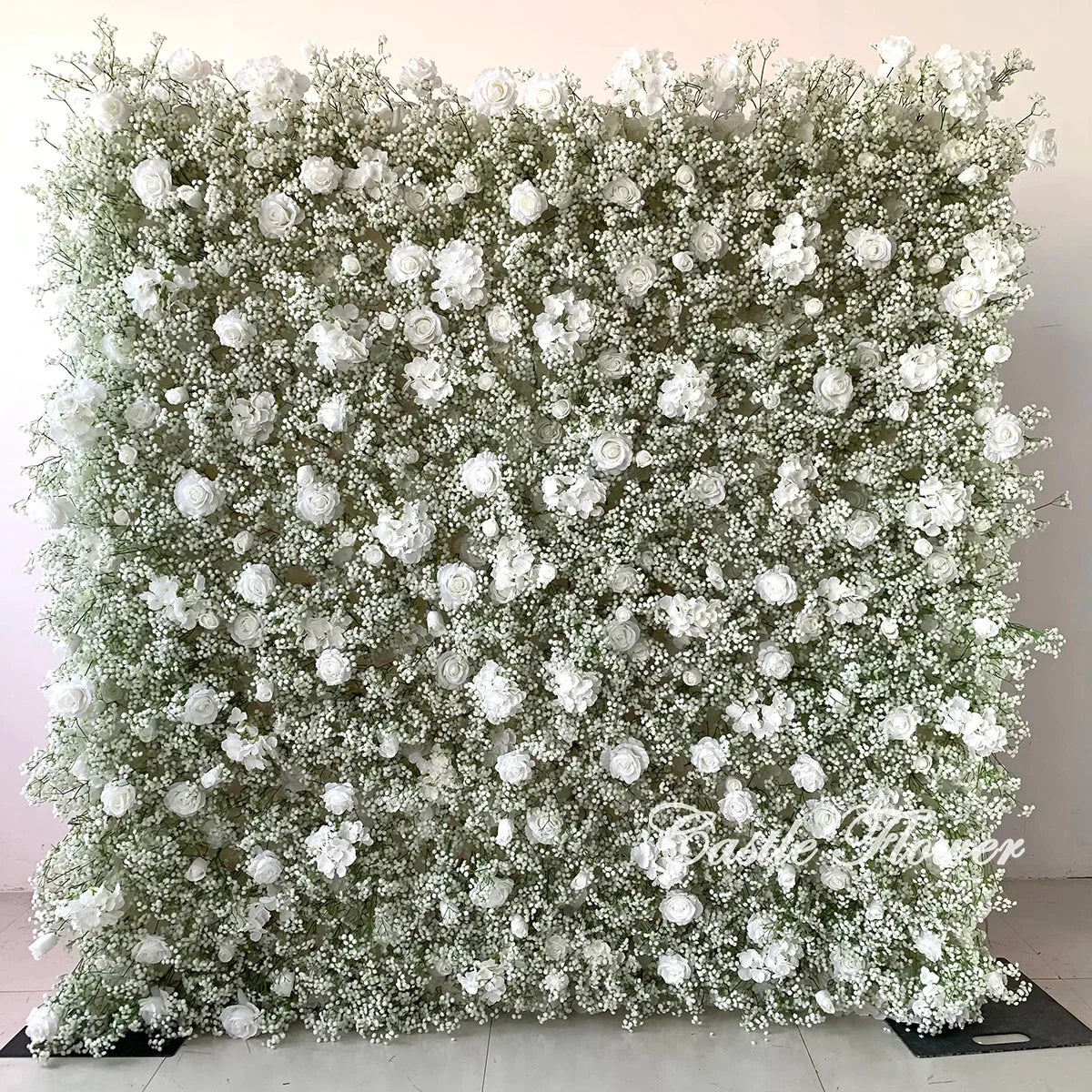 L-R269 High Quality Artificial 8X8Ft Roll-up Green Grass Wall Flower Wall Backdrop for Wedding Events Event Backdrop Decorations