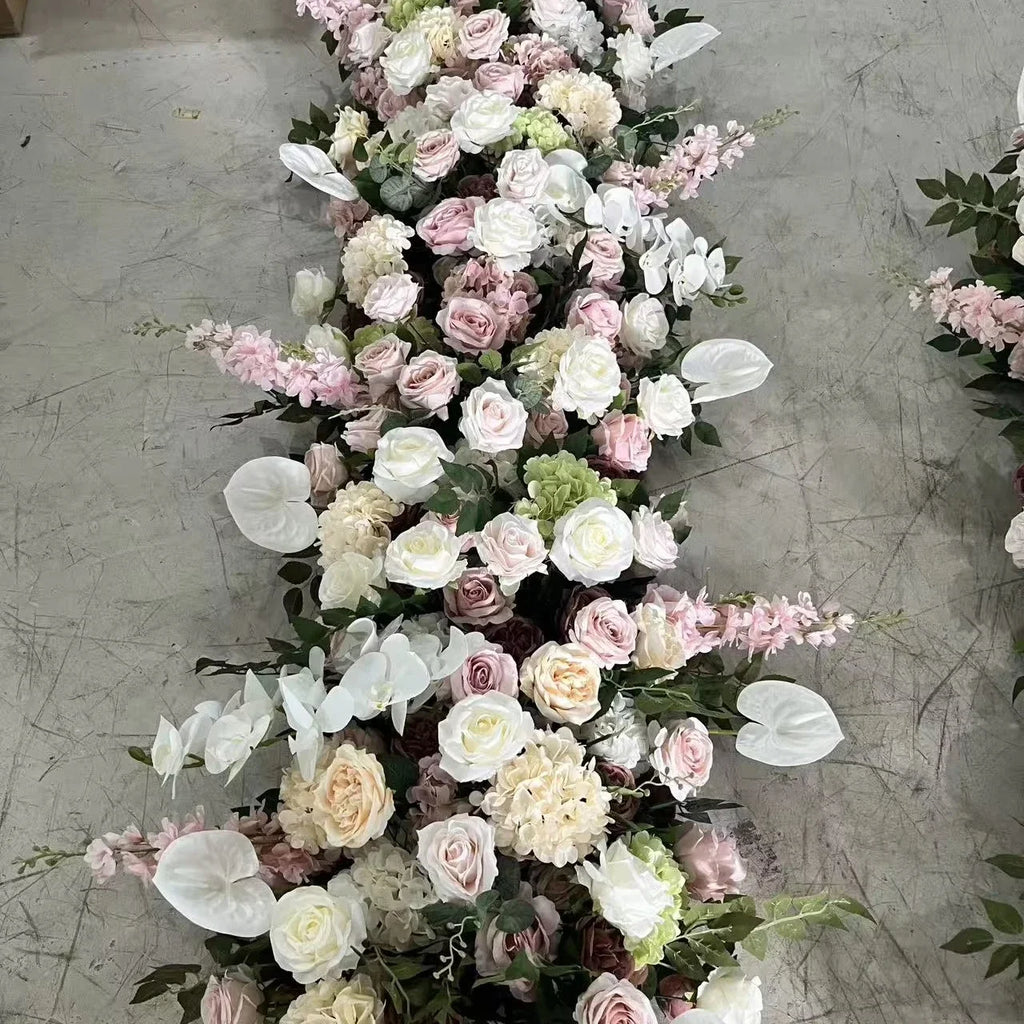 H-999 Customizable Artificial Wedding Flowers Runner  Silk Flower Runner Decorations Wedding Floral Arrangements Wholesale