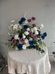 H-973 Hot Selling Wedding Flower Hanging Flower Runner  Artificial Silk Flower Ball Centerpieces for Wedding Event Decoration - 60-100cm size / Mix-18