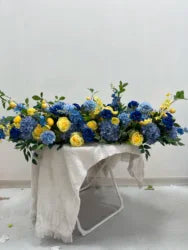 H-973 Hot Selling Wedding Flower Hanging Flower Runner  Artificial Silk Flower Ball Centerpieces for Wedding Event Decoration - 60-100cm size / Mix-8
