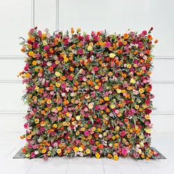 GNW Factory 8*8ft Roll up Shape Retaining Yellow Rose Artificial Flower Wall for Wedding Event Party Backdrop Decor - 8*8ft / 20230504171104