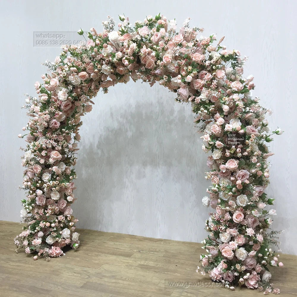 GNW New Hot Product Odorless Durable Silk 7D Background Wall Wedding Flower Feel Real Romantic Background Wall for Wedding Decor
