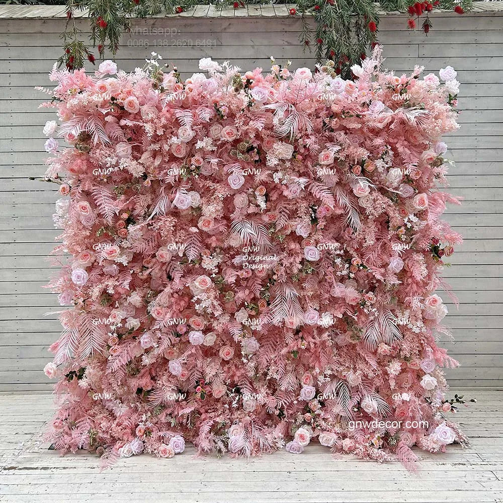 3D Design Floral Bouquet Ceiling Black Babybreath Rose Artificial Flower Decoration Wedding Backdrop