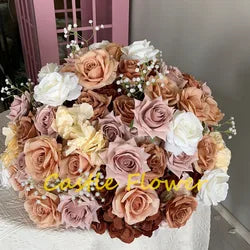 L-R528 Bestseller Customized Flower Ball Flowers Arrangements Wedding White and Green Rose Table Centerpiece Wedding Decoration - 30-100cm, Customized / FB219