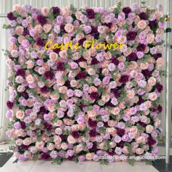 ODM OEM Wedding Flower Wall Backdrop 3D Custom Luxury Hot Sale Artificial Flowers for Wedding Decoration Event Party Decor - 8*8ft, 10*10ft, Customized / FW632