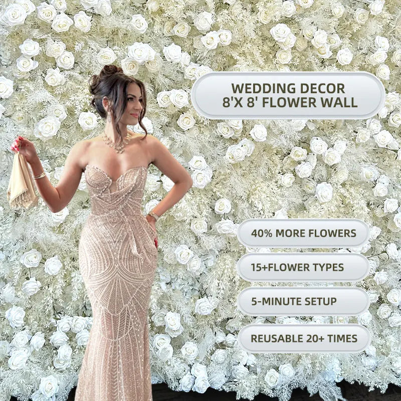 Baby Shower Decoration Theme with Beautiful Artificial Flower Wall Backdrop
