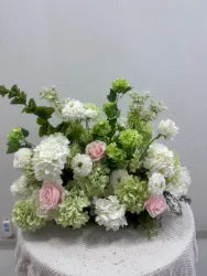 H-973 Hot Selling Wedding Flower Hanging Flower Runner  Artificial Silk Flower Ball Centerpieces for Wedding Event Decoration - 60-100cm size / Mix-4