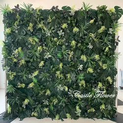 L-R266 Custom 5d Fabric Flower Wall Blue Wedding Supplies Decoration Rose Backdrop Silk Artificial Decorative Flower Wall - 8ft*8ft, 10ft*10ft, Customized / FW643