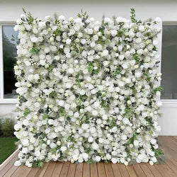 Top Fashion Romantic Modern New Arrival Artificial Flower Wall (2.4m X 2.4m) Silk Plastic for Wedding Event Decoration Photos - 2ft x 8ft / 5D roses+Peony+Orchid