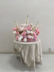 H-973 Hot Selling Wedding Flower Hanging Flower Runner  Artificial Silk Flower Ball Centerpieces for Wedding Event Decoration - 60-100cm size / Mix-10