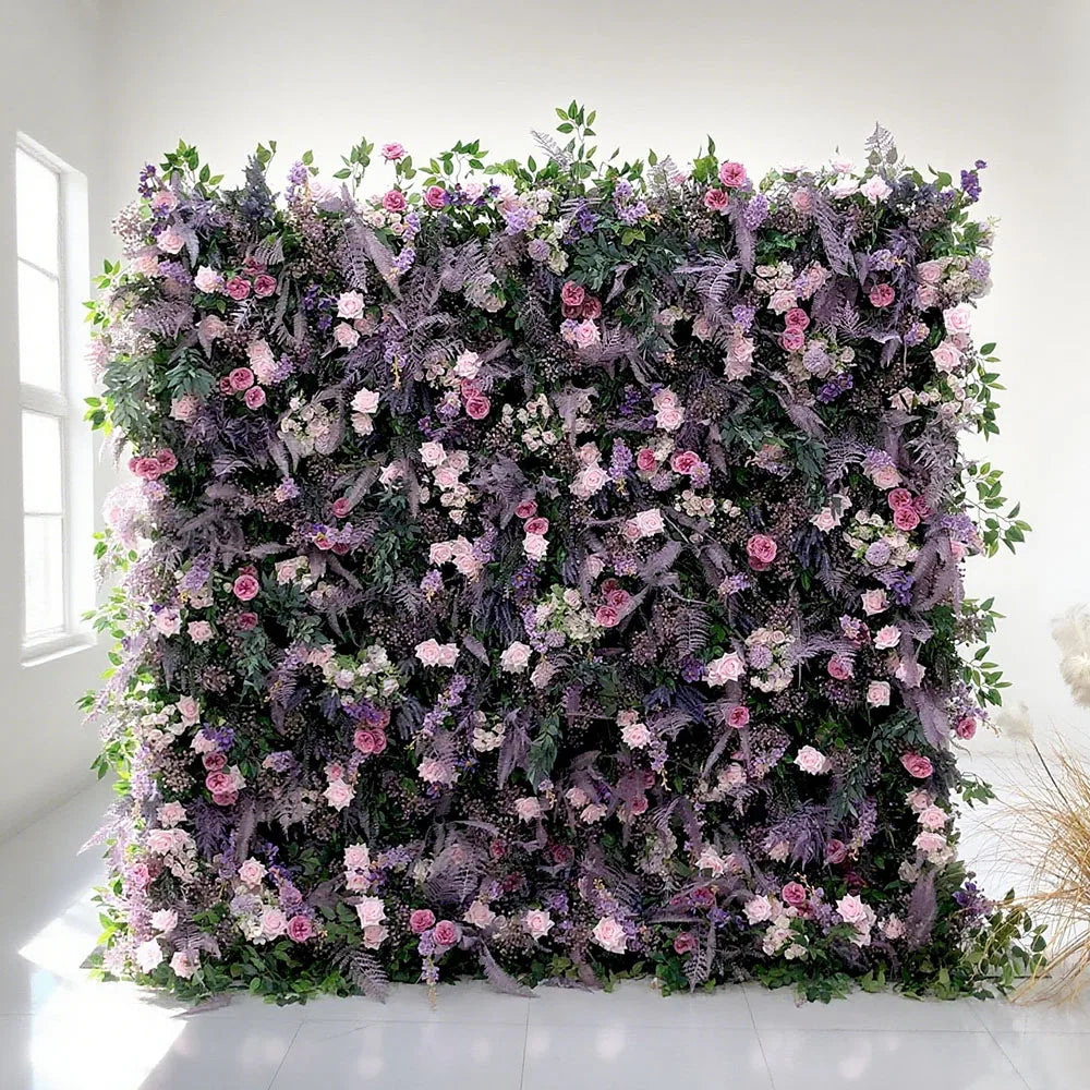 Wrinkle-free Shape-retaining Romantic Modern Faux Flower Wall-New Arrival for Perfect Wedding Decoration