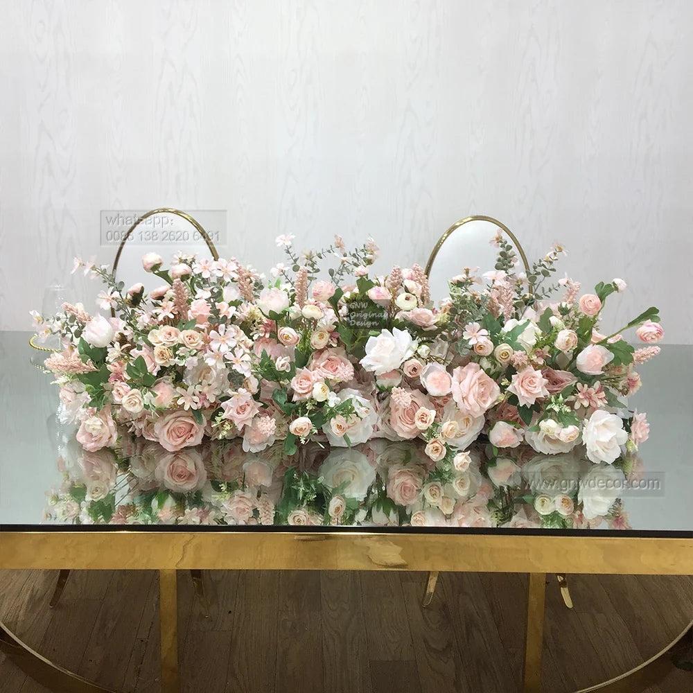 GNW New Hot Product Odorless Durable Silk 7D Background Wall Wedding Flower Feel Real Romantic Background Wall for Wedding Decor