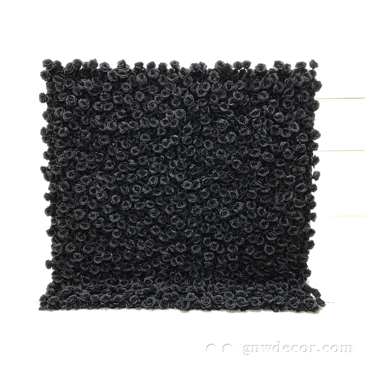 GNW OEM Custom Color Size Realistic Artificial Wedding Black Rose Feather Decorative Flower Wall Backdrops for Back to School