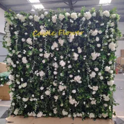 O-FW539 Customs white Pink 5D Cloth Flower Wall Wedding Backdrop Flower Wall Panel for Gender Reveal or Baby Shower Party Decor - Large / #18