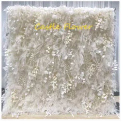 O-FW539 Customs white Pink 5D Cloth Flower Wall Wedding Backdrop Flower Wall Panel for Gender Reveal or Baby Shower Party Decor - Large / #11