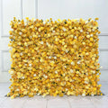 GNW Factory 8*8ft Roll up Shape Retaining Yellow Rose Artificial Flower Wall for Wedding Event Party Backdrop Decor