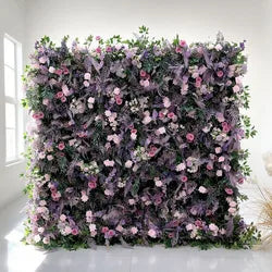 Wrinkle-free Shape-retaining Romantic Modern Faux Flower Wall-New Arrival for Perfect Wedding Decoration - 2ft x 8ft / 5D roses+baby breath+leaf