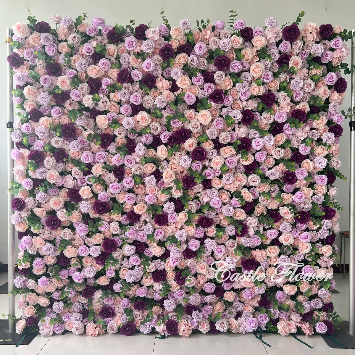 L-R269 High Quality Artificial 8X8Ft Roll-up Green Grass Wall Flower Wall Backdrop for Wedding Events Event Backdrop Decorations