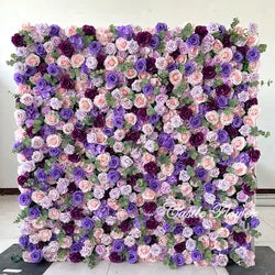 L-R264 Handmade Silk Pink 8x8 Feet Artificial Rose Flower Wall for Wedding Christmas Back-to-School Chinese New Year Party Decor - 8ft*8ft, 10ft*10ft, Customized / FW512