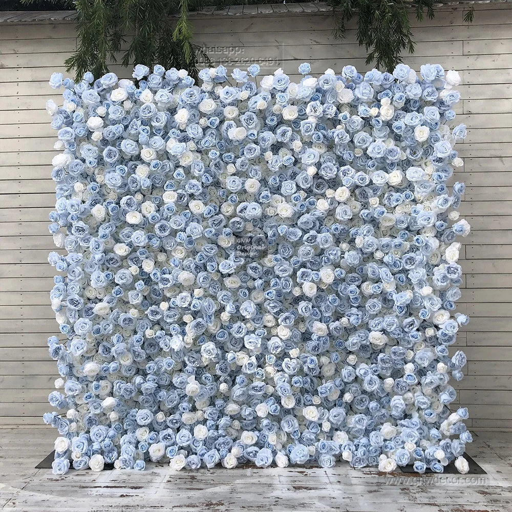GNW Flower Wall Backdrop Flower Decoration Artificial Wall Backdrop Factory Silk Wedding Decoration Wedding Wall Design