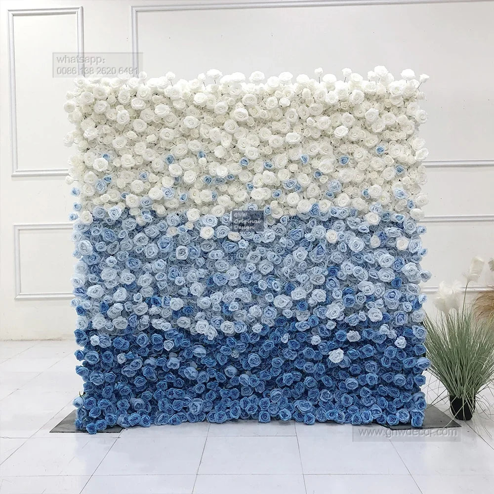 GNW Flower Wall Backdrop Flower Decoration Artificial Wall Backdrop Factory Silk Wedding Decoration Wedding Wall Design