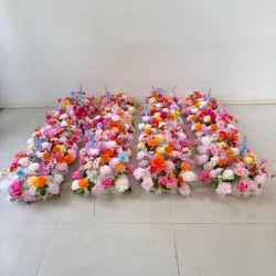 Hot Sale Custom Flower Ball Flower Runner Colorful Artificial Flowers for Event Party Decor Fall Wedding Decoration & Supplies - 30-300cm, Customized / #44