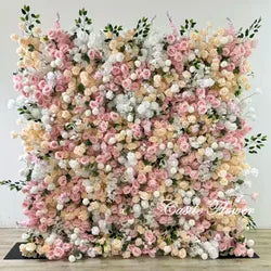L-R273 New Arrival 5D Floral Arrangement Artificial Flower Backdrop Roll Blue Wedding Decoration Flower Valentine's Day Easter - 8ft*8ft, 10ft*10ft, Customized / FW559